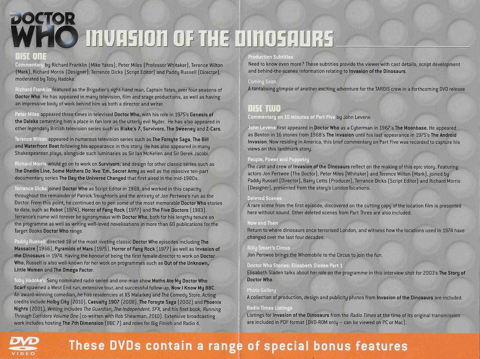 Inserts from BBCDVD 3376A